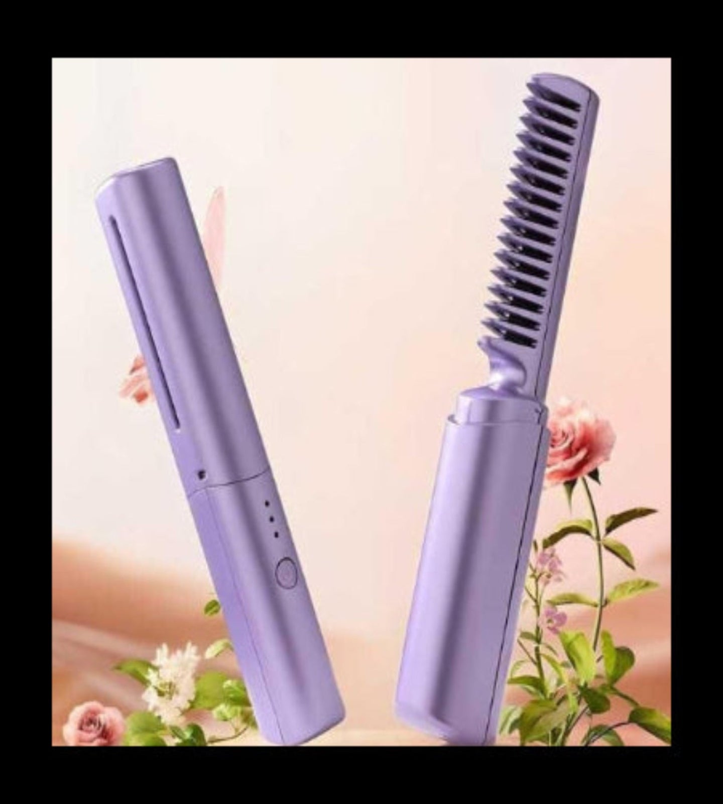 Meneflix Portable Mini Hair Straightener Cordless Rechargeable Mini Adjustable Hair Straightener Hot Comb